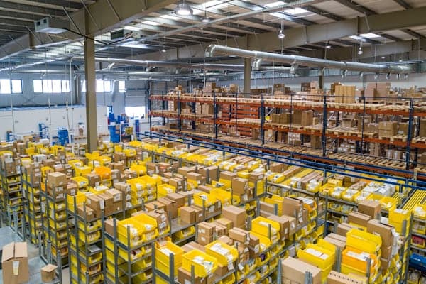 Logistics warehouse with supply chain